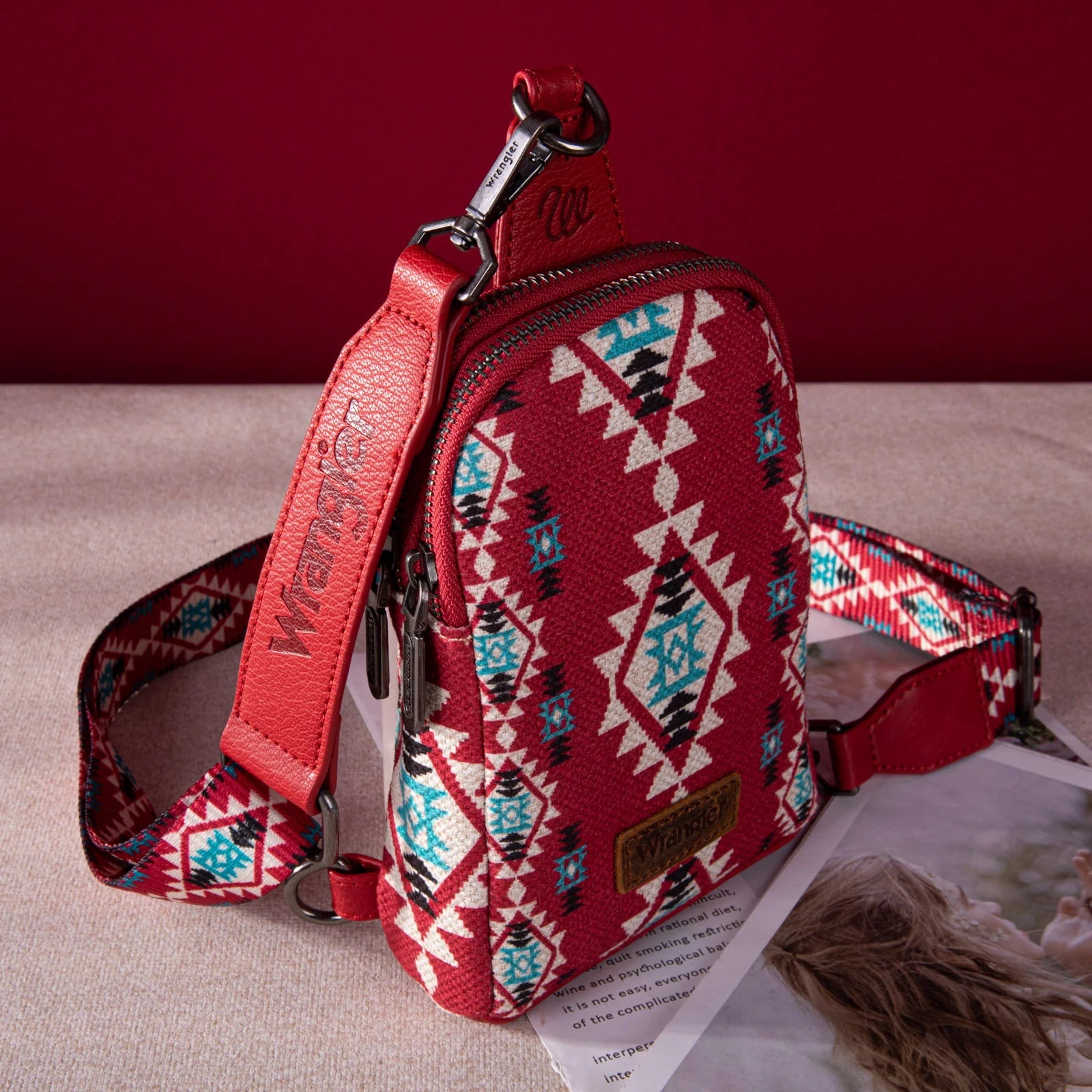 Southwestern Print Canvas Crossbody/Sling/Chest Bag