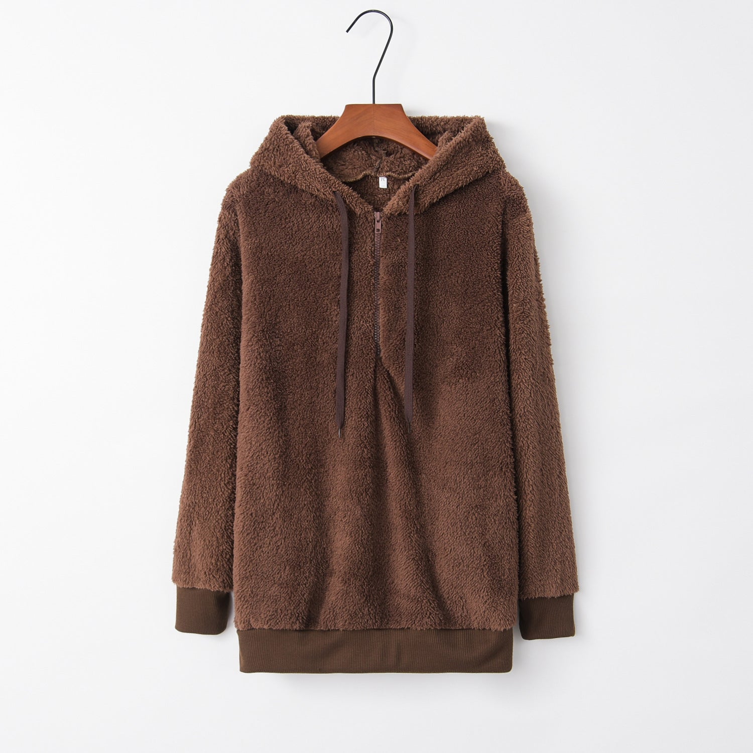 Solid Color Women's Long-Sleeved Hooded Sweater Coat