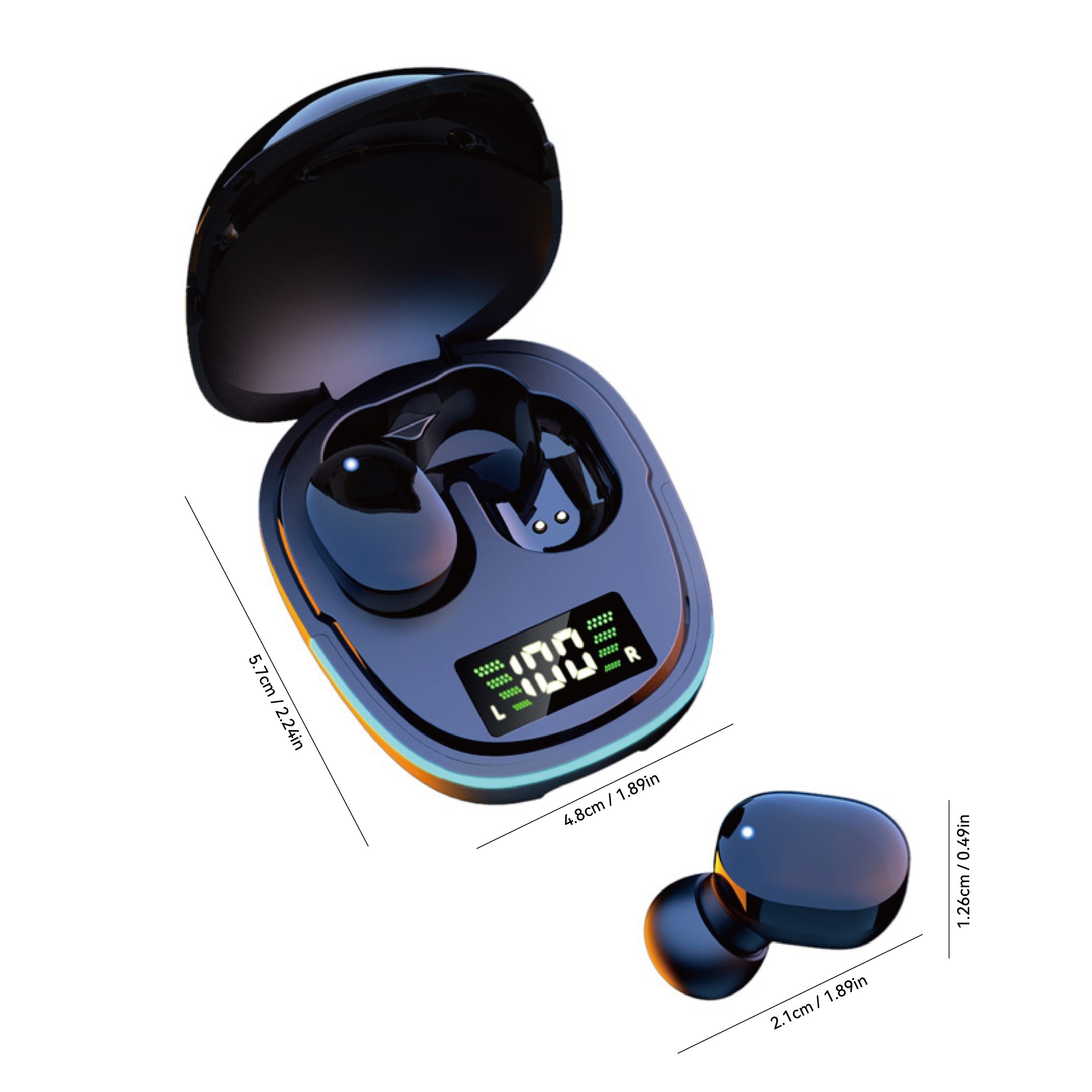 TWS V5.3 True Wireless Stereo Earbuds, TWS Gaming Hands-Free Earphones, Touch Button, Low Latency Earphones, Dual Connection, Waterproof IPX4 Earphones, With RGB Light Charging Case, Built-in Mic, For Smartphone For Android And For IOS System