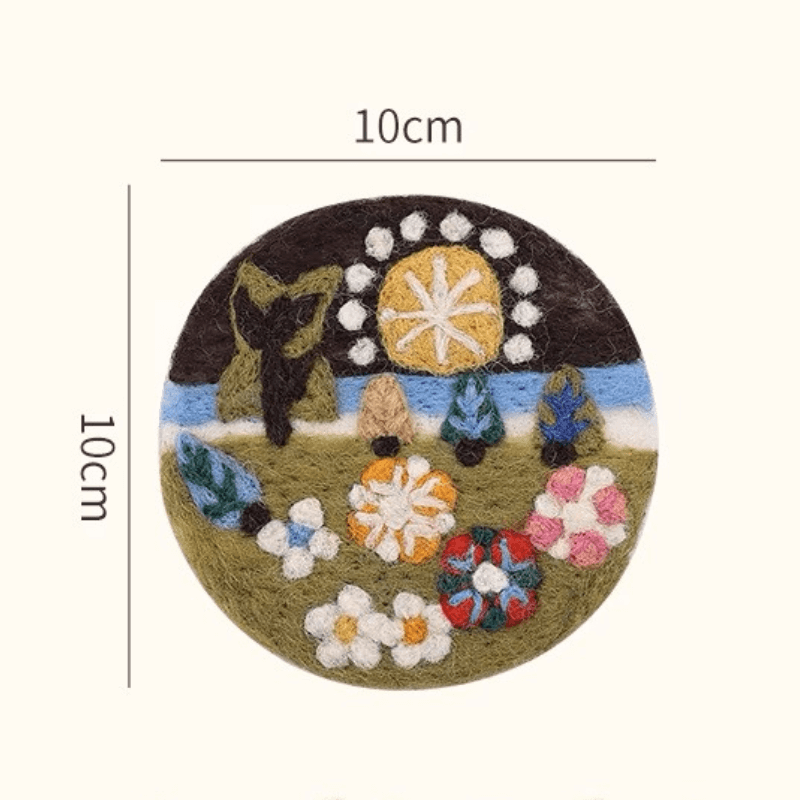 Handmade Wool Felt Round Coaster