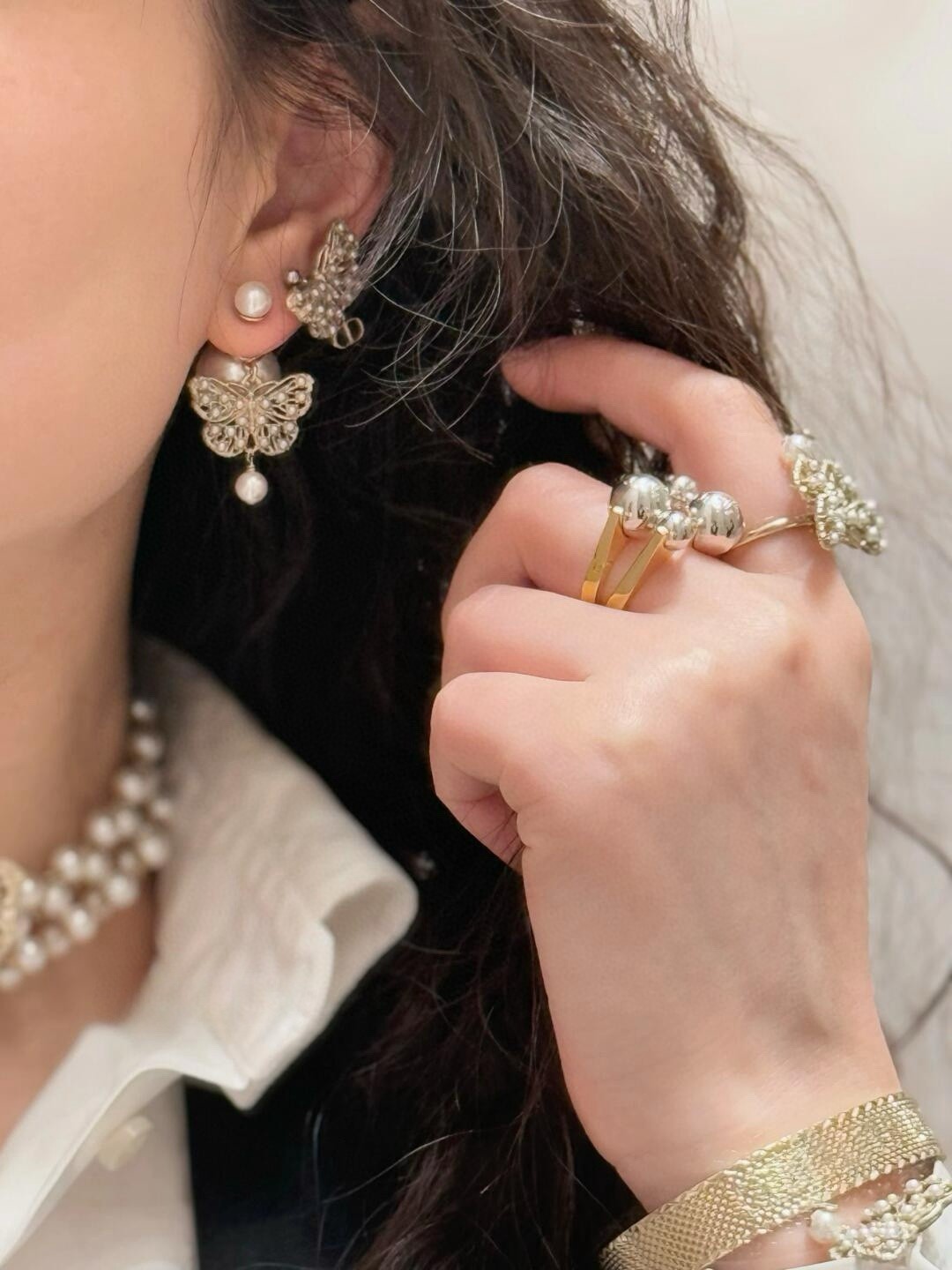 Dior Silver Bead Ring