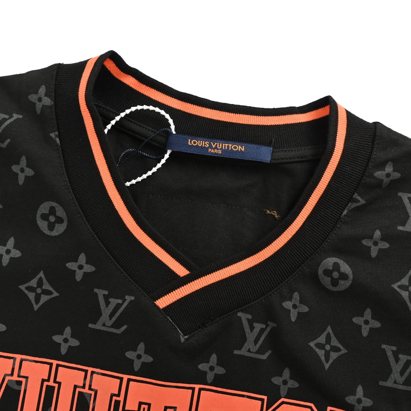 Louis Vuitton 25ss 00 orange letter print short sleeve