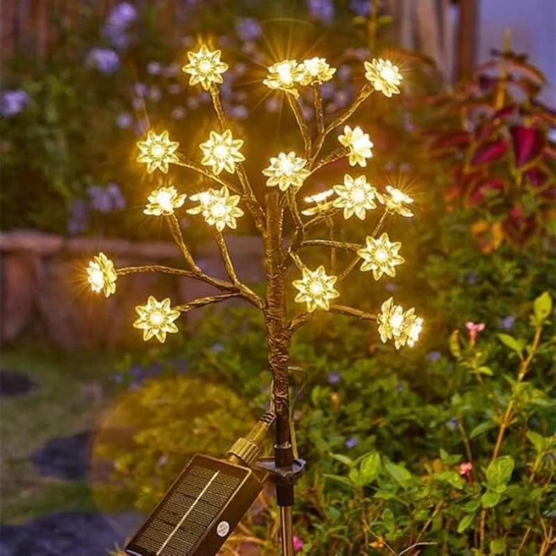 🔥Last day 48% OFF - Outdoor Waterproof Cherry Blossom  Multicolor Solar Garden Lights