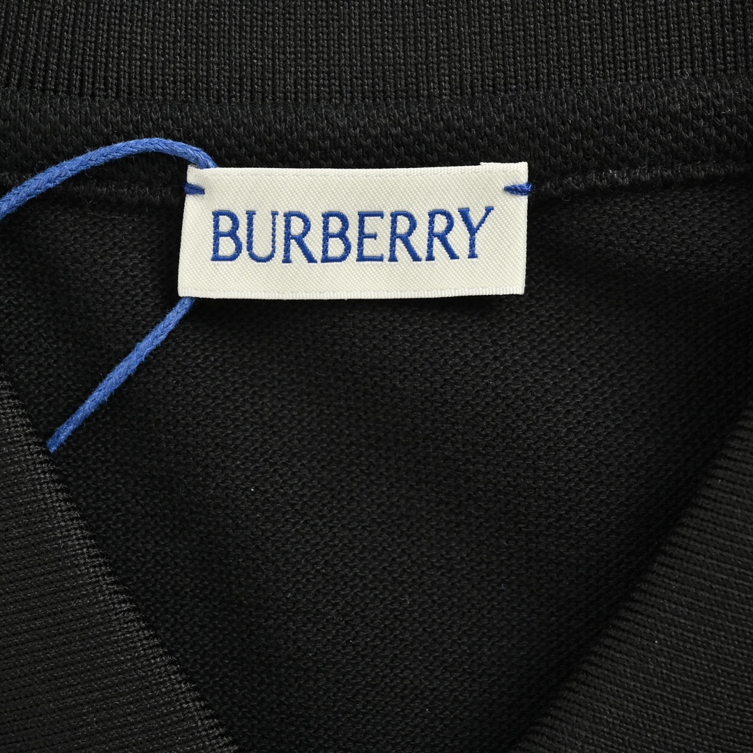 Burberry 24ss folded embroidered horse print Polo short sleeve