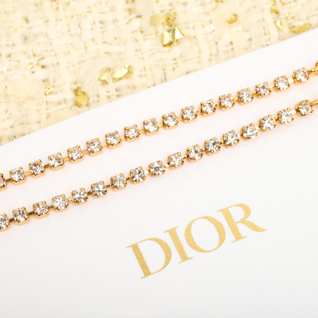 Dior diamond CD necklace