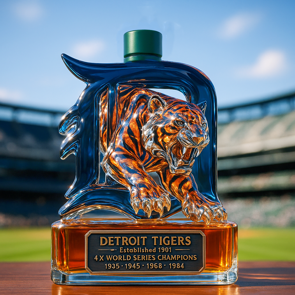 Detroit Tigers Whiskey Bottle