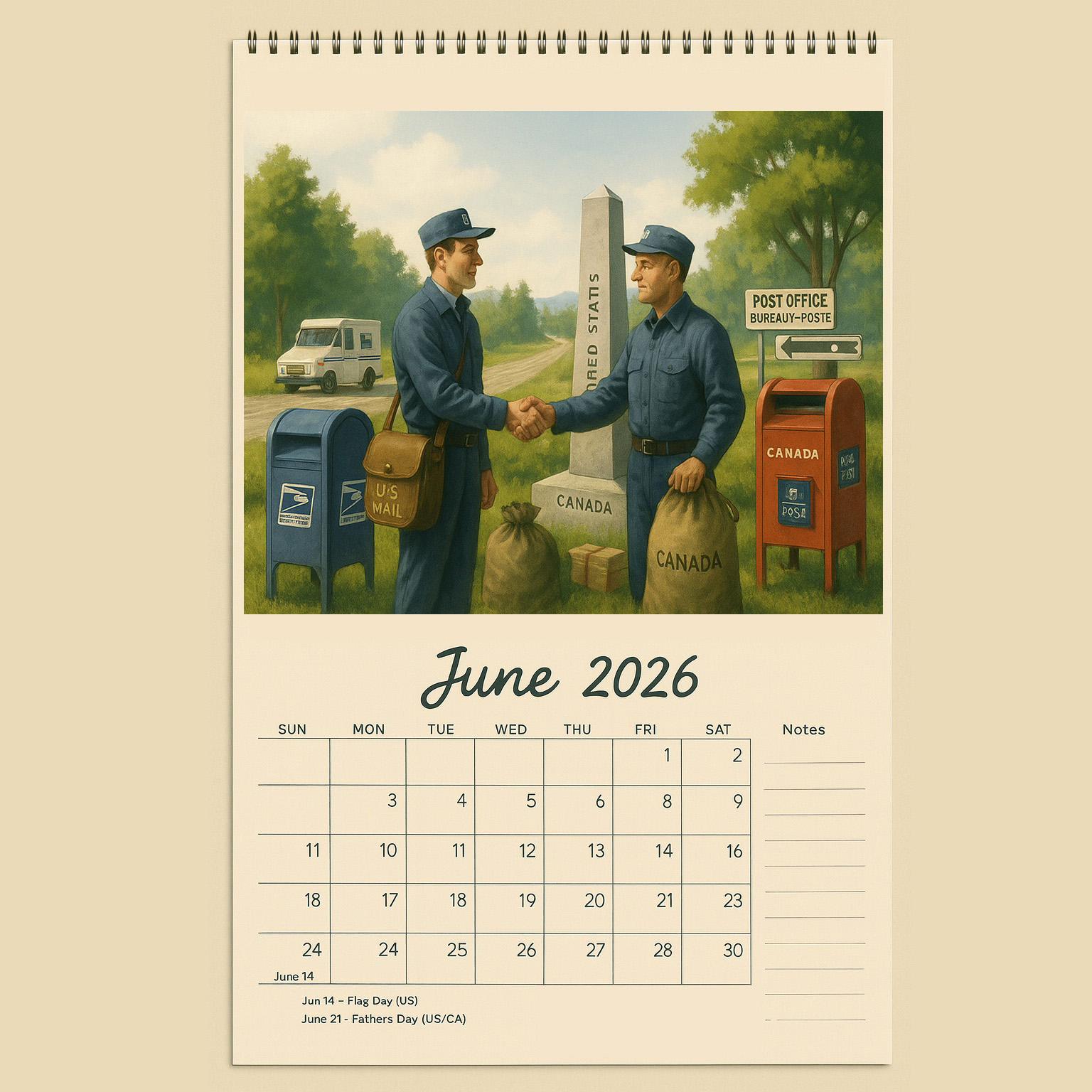 USPS 250th Anniversary 2026 Calendar