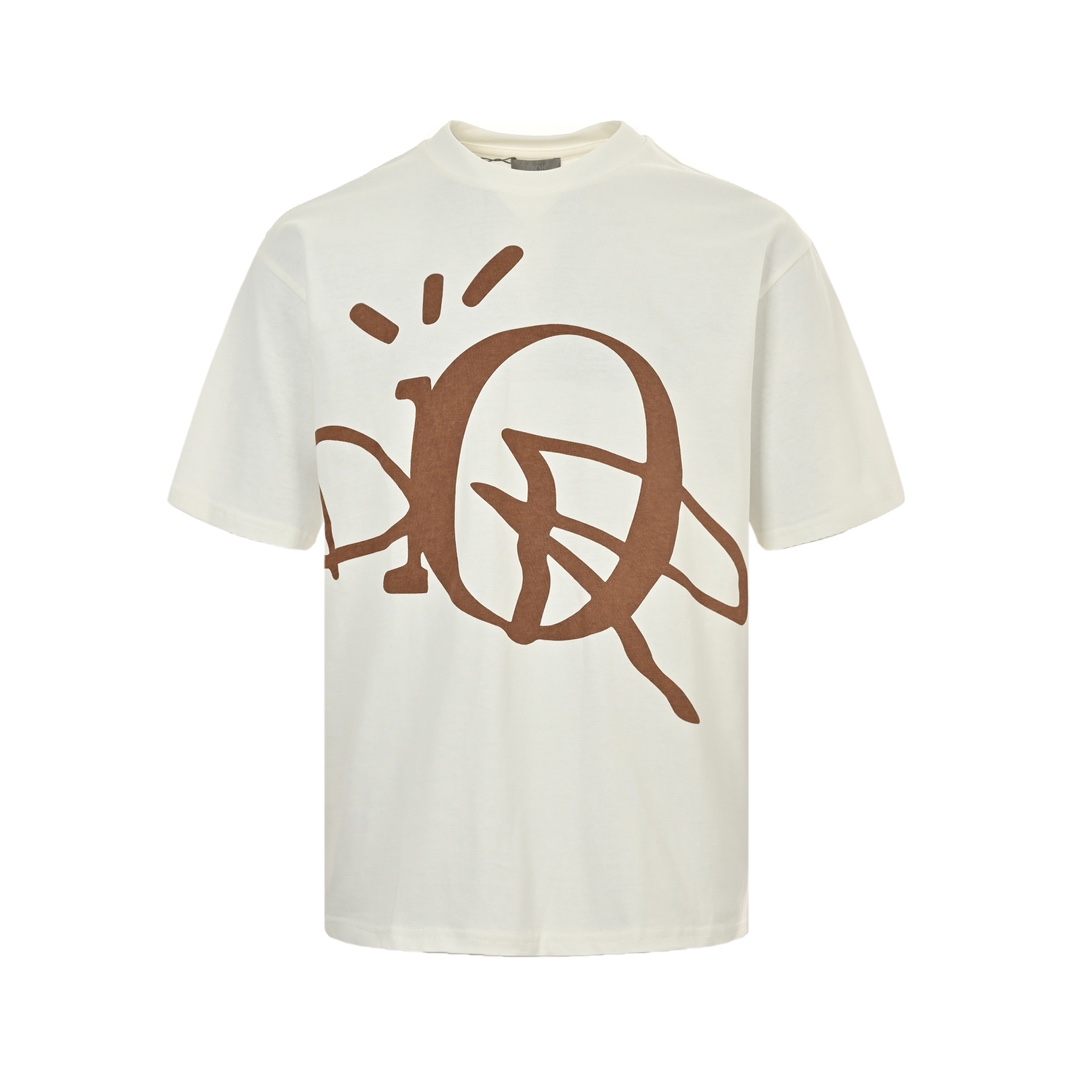 Dior 24ss lettering logo print short sleeves