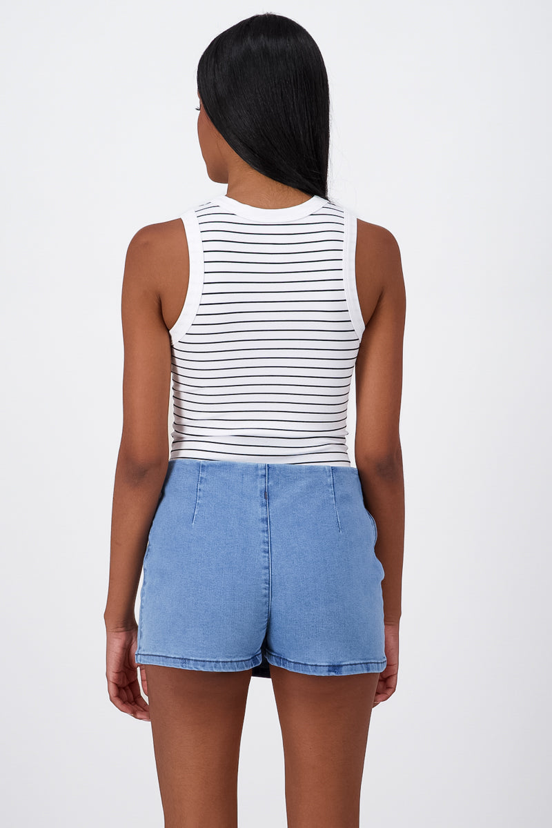 Sleeveless Striped Bodysuit