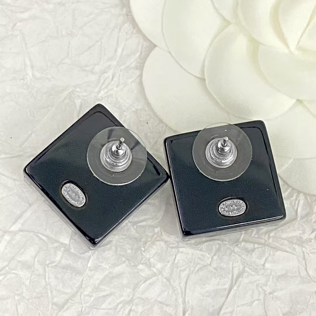 Chanel Cube Crystal Rock Candy Letter Earrings
