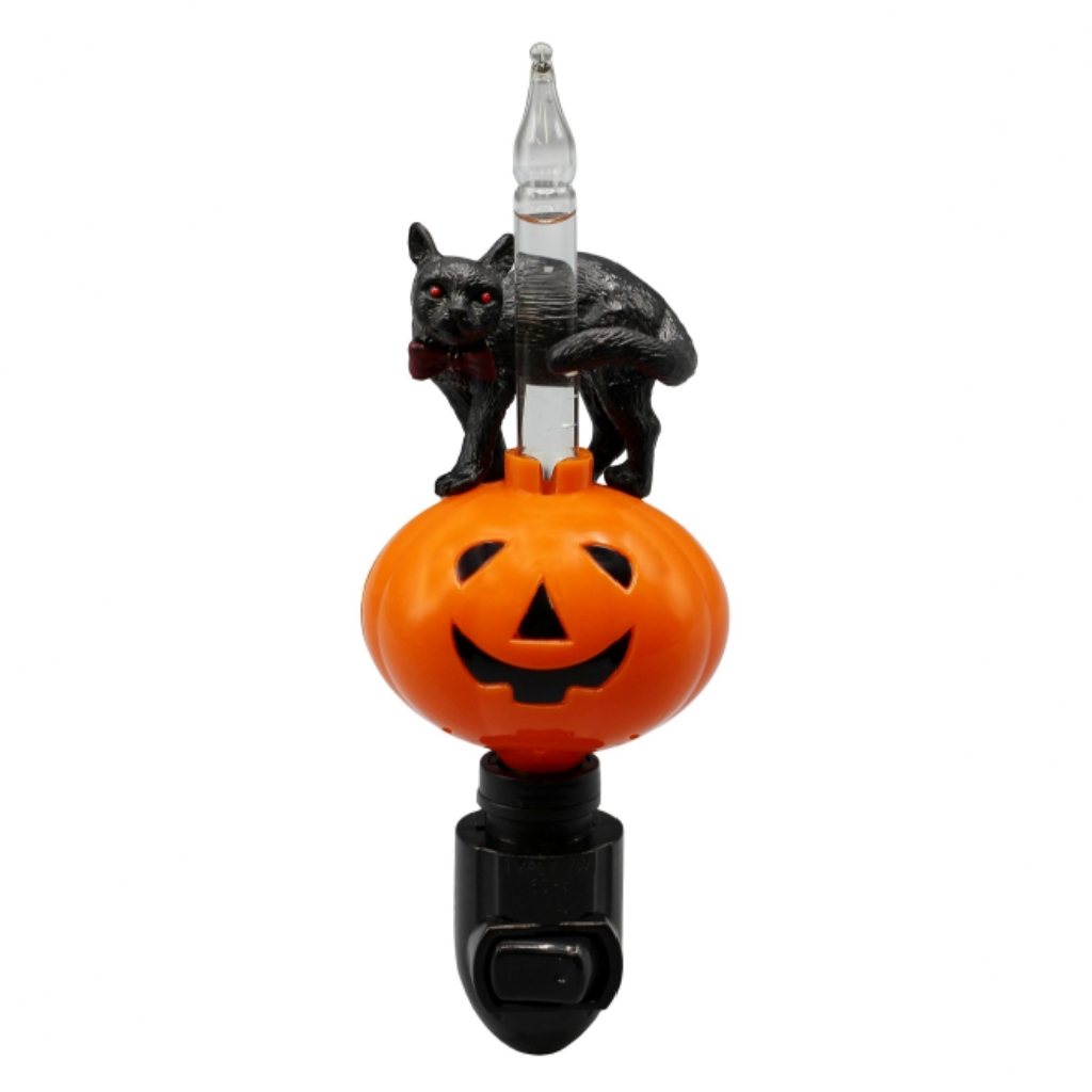 💥ON SALE💥Halloween Pumpkin Jack O' Lantern & Black Cat Bubble Night🎃💡