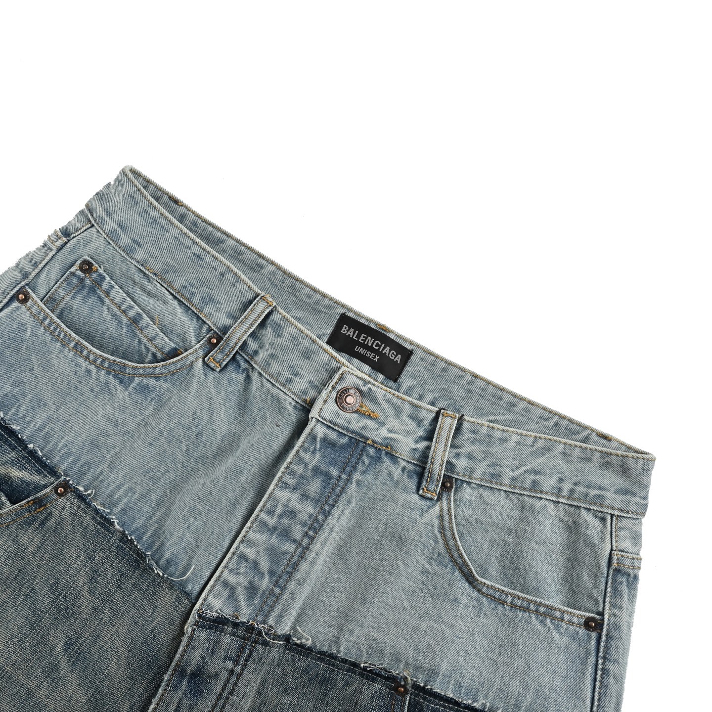 Balenciaga 24Fw patchwork washed jeans