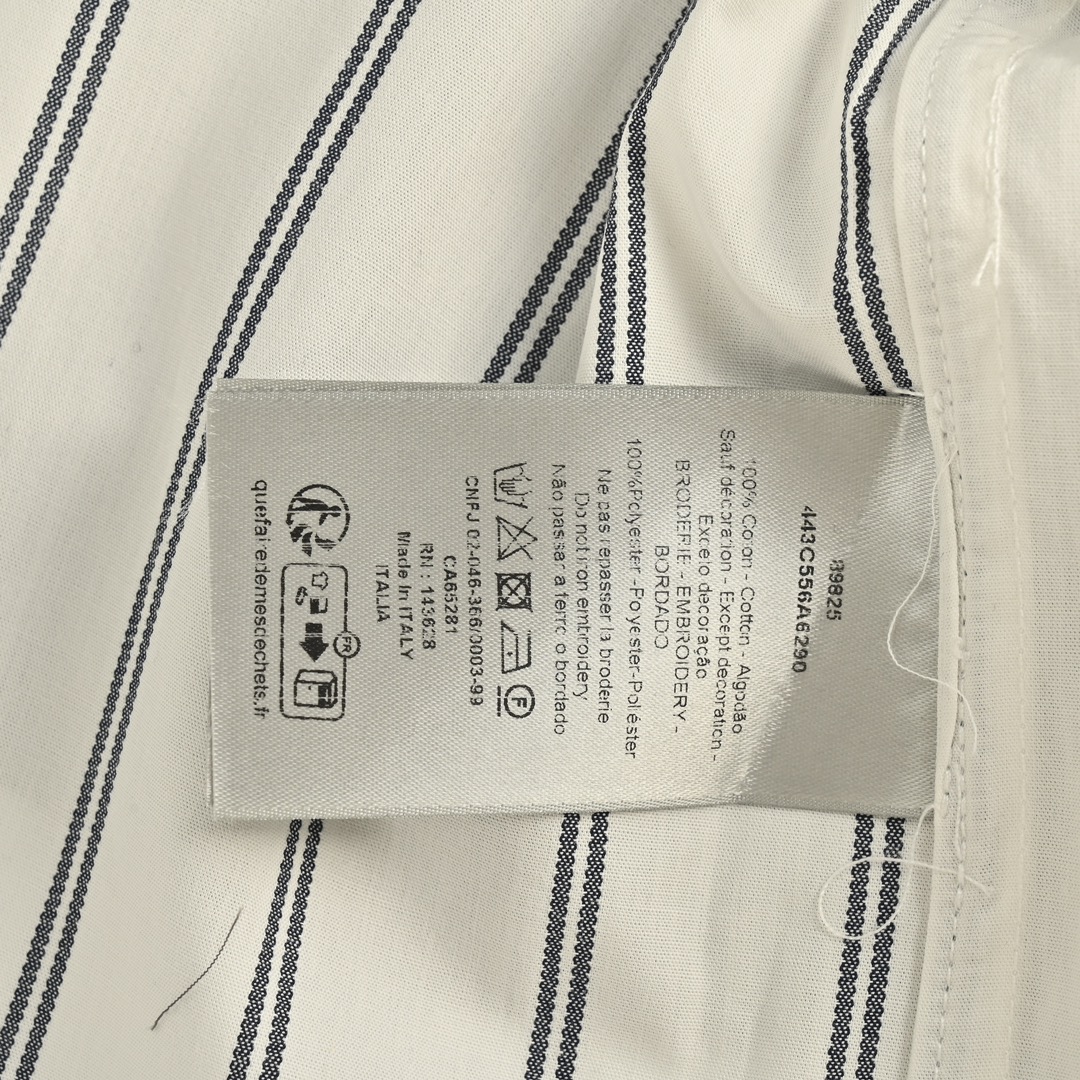 Dior 24Fw pocket embroidered striped shirt