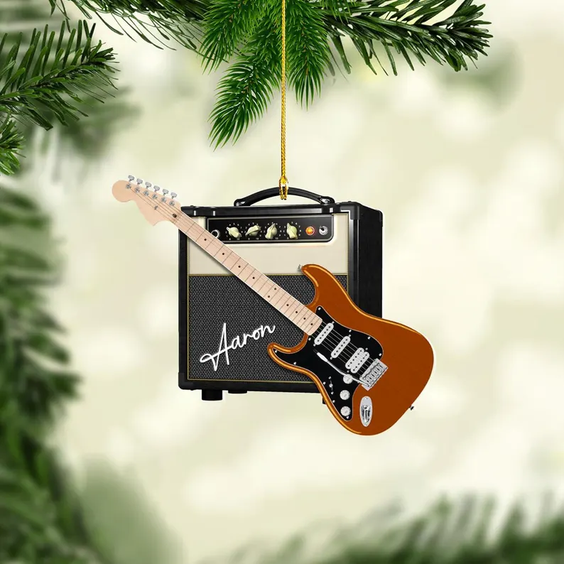 2024 Custom Name Guitar Christmas Decorations