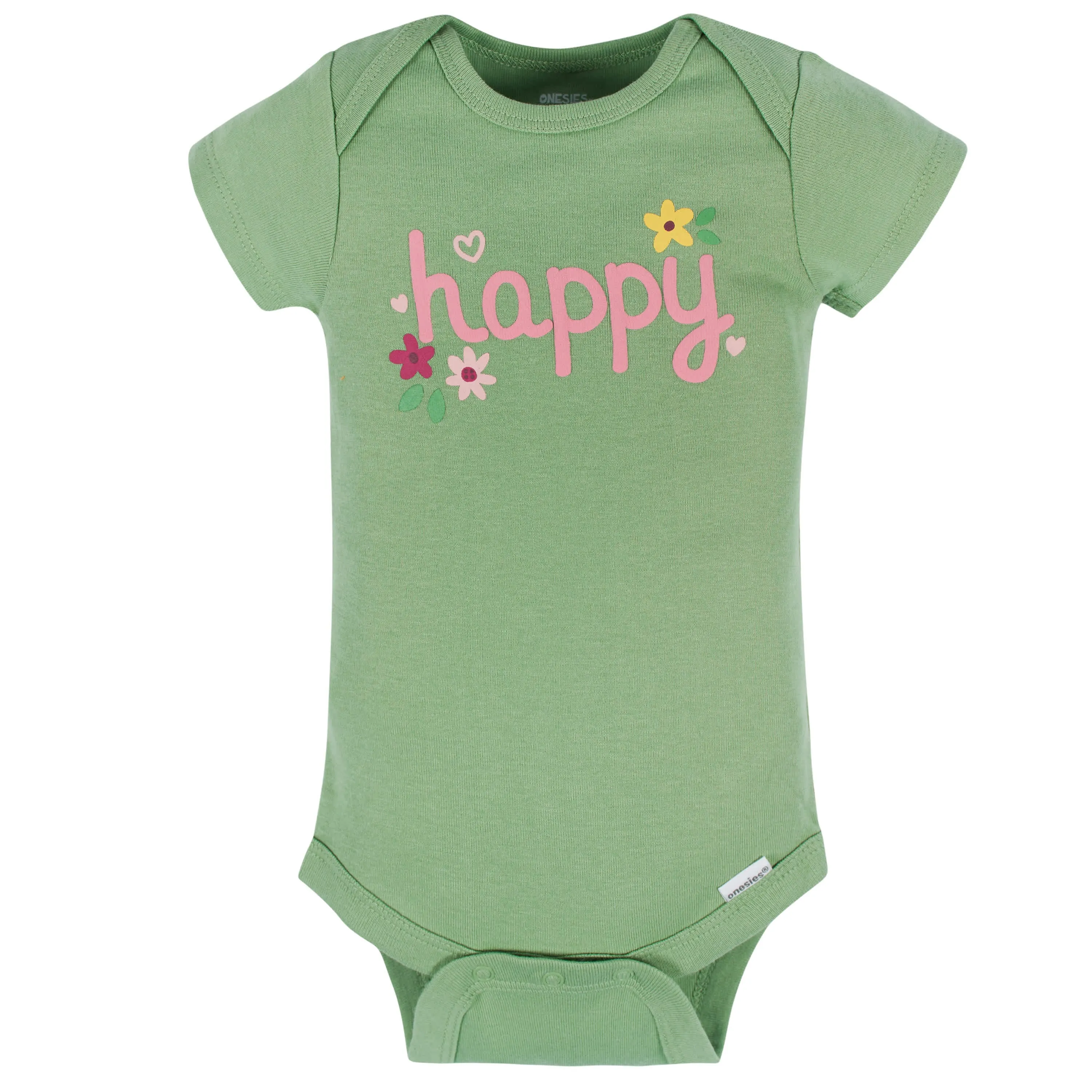 8-Pack Baby Girls Floral Fox Short Sleeve Onesies Bodysuits