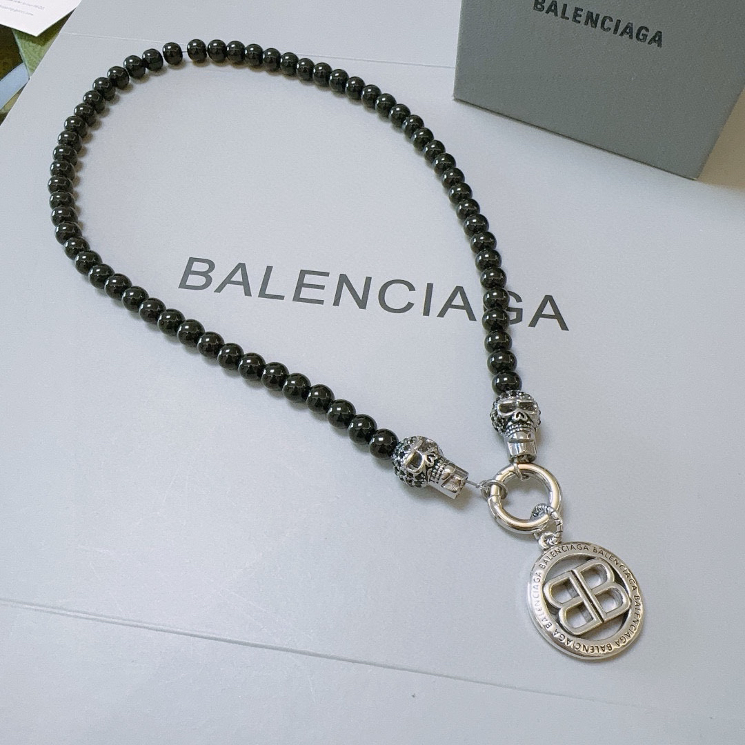 Balenciaga BB skull necklace