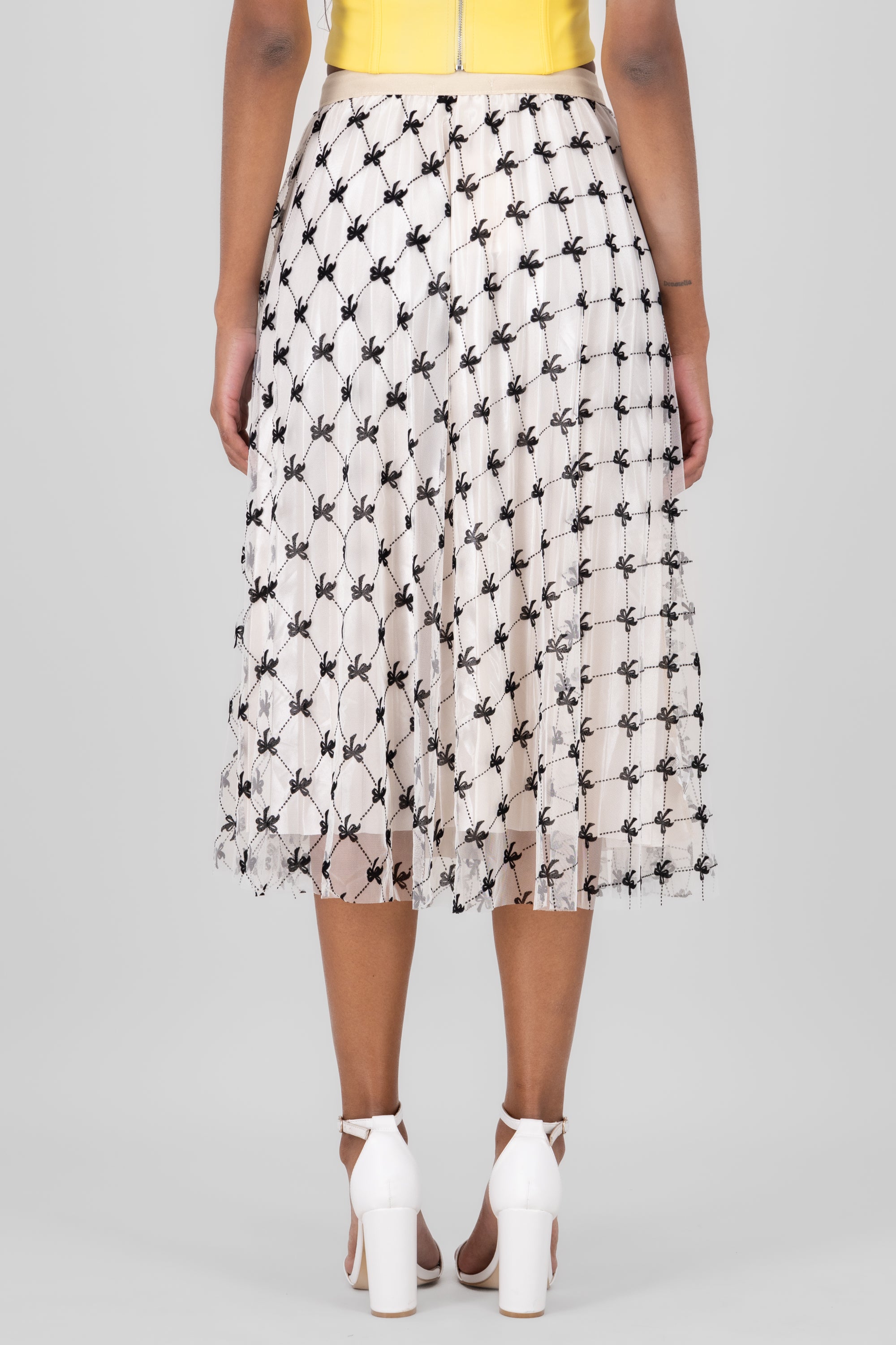 Flock Mesh Bow Skirt