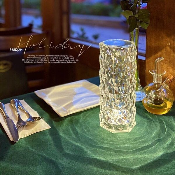 Crystal Desk Lamp Rose Lamp with Touch