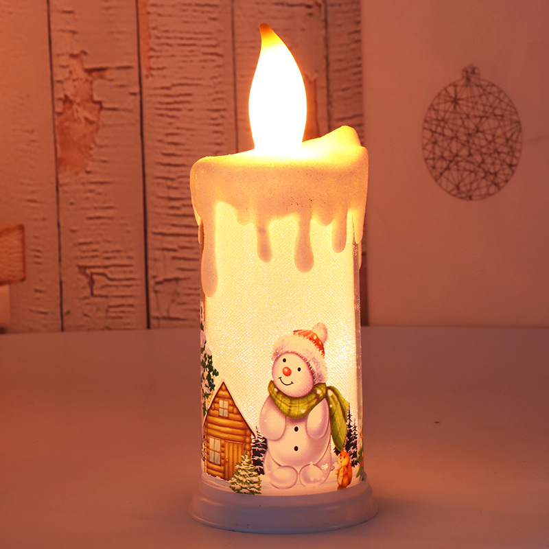 🔥🔥Christmas decoration candle lamp LED simulation flame candle Santa Claus snowman decoration night light