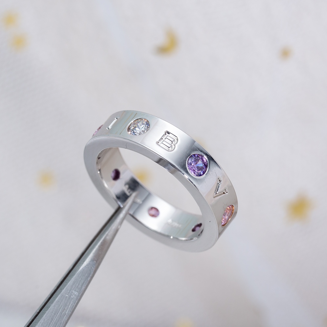 Bulgari logo diamond ring