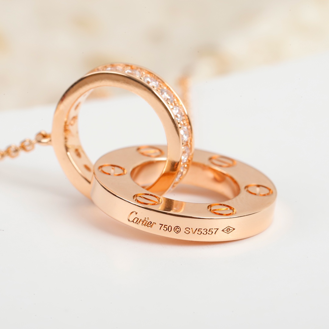 Cartier double ring diamond necklace