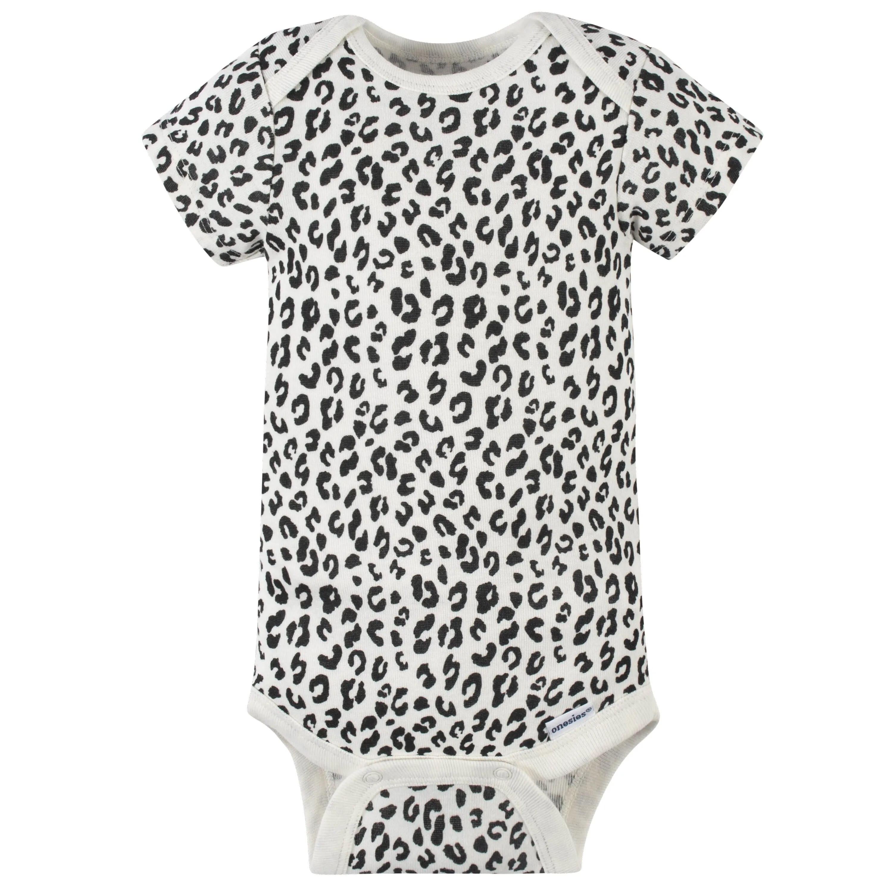8-Pack Baby Girls Leopard Short Sleeve Onesies Bodysuits