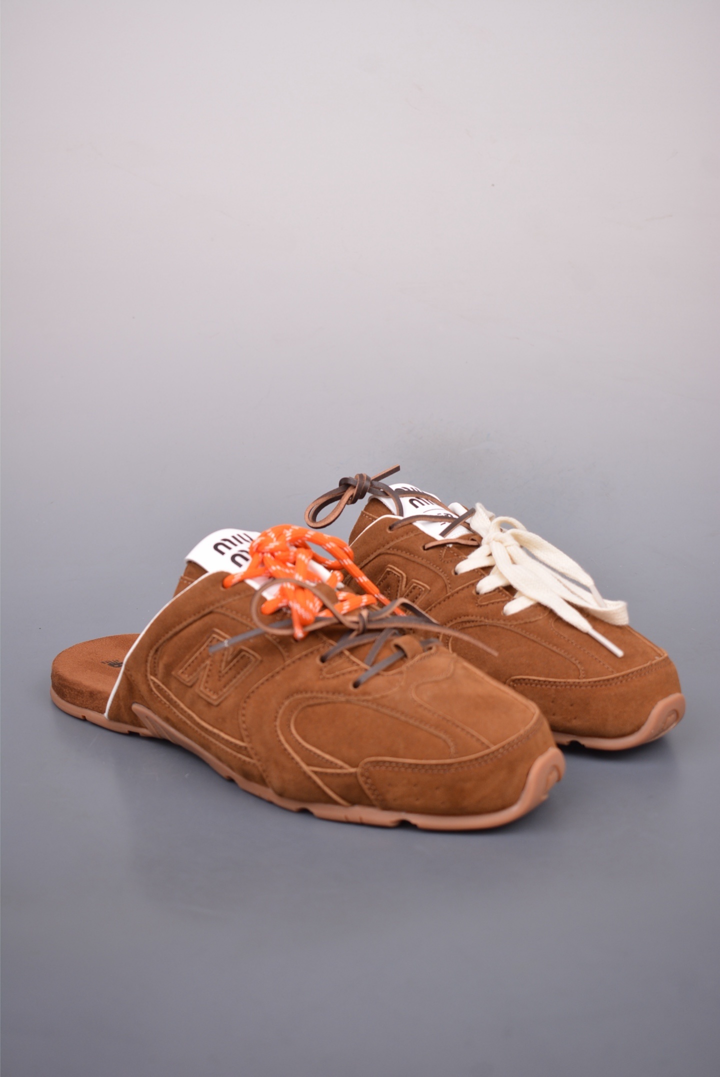 Miu Miu x New Balance 530 SL Faded Suede Mules 