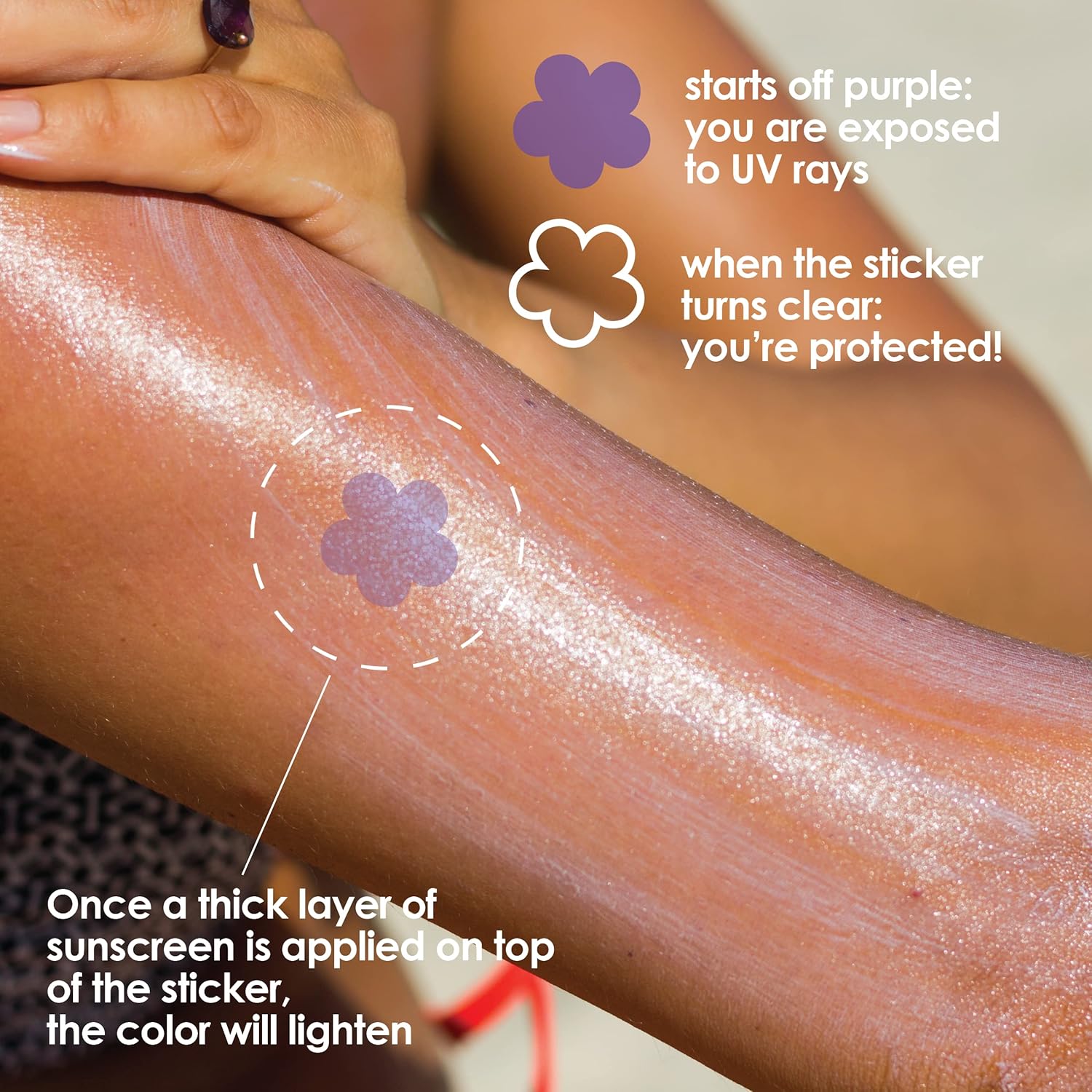 UV Stickers for Sunscreen 12-Pack (Know When to re-Apply Sunscreen)
