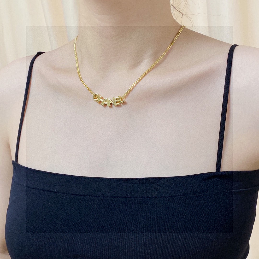 Chanel's latest letter gold necklace