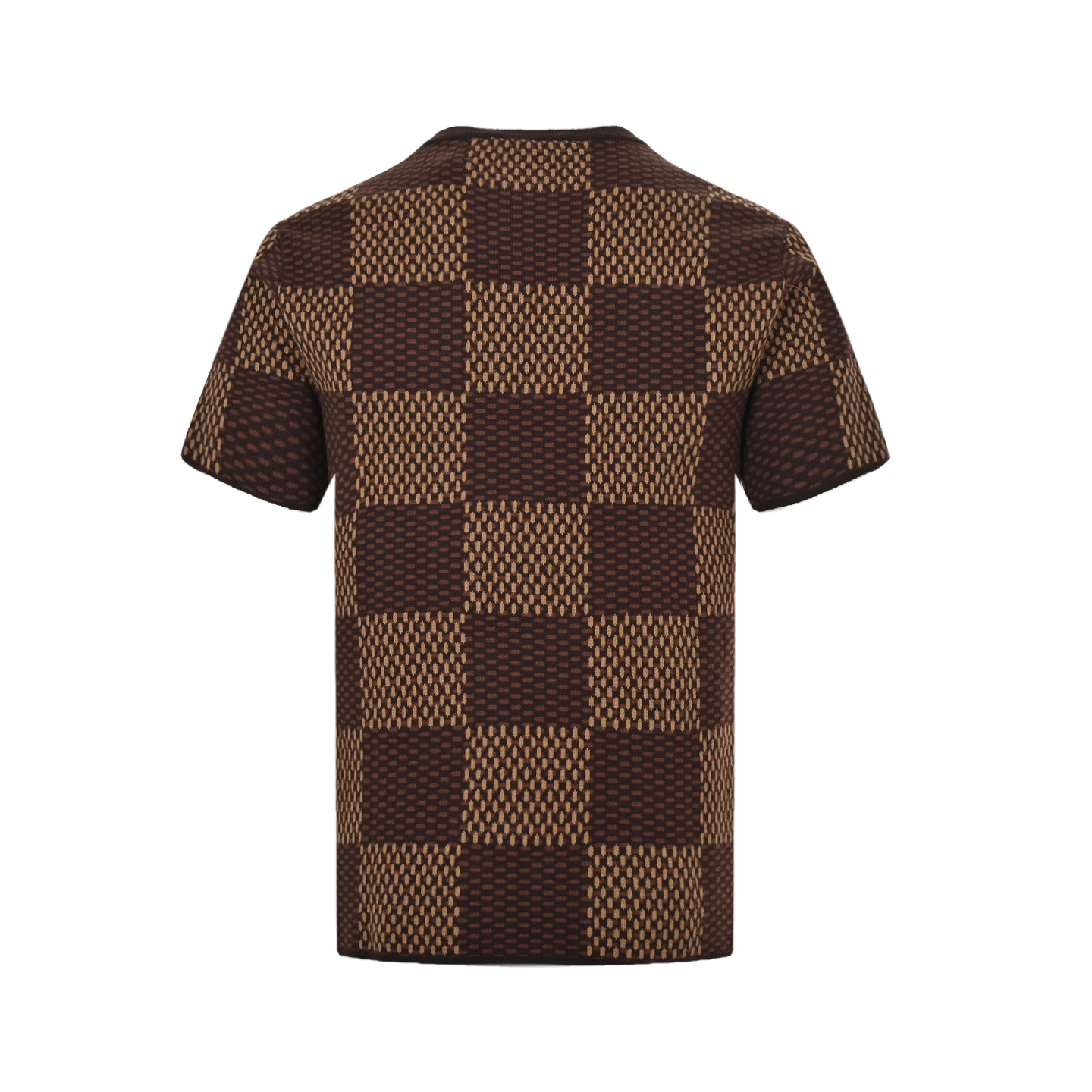 Louis Vuitton Pharrell diamond logo checkerboard knitted short sleeves
