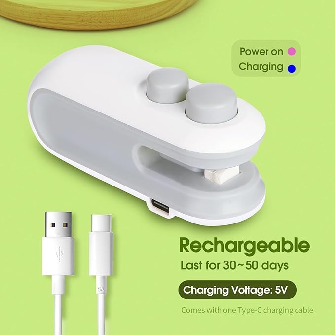 Mini 2-in-1 Rechargeable Magnetic Snack Sealer Household Mini Sealing Machine