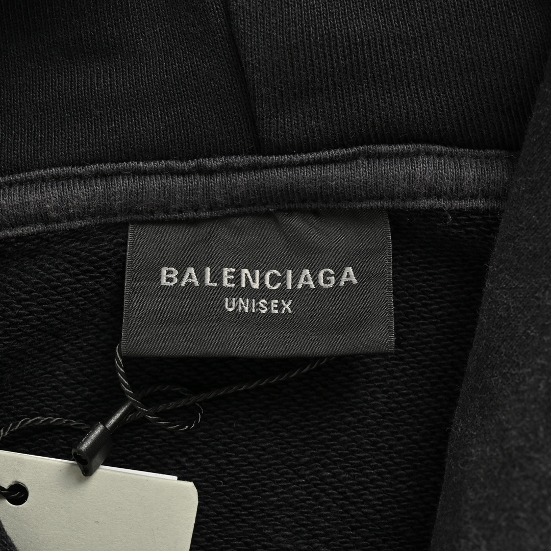 Balenciaga 24Fw Tower Print Washed Hoodie