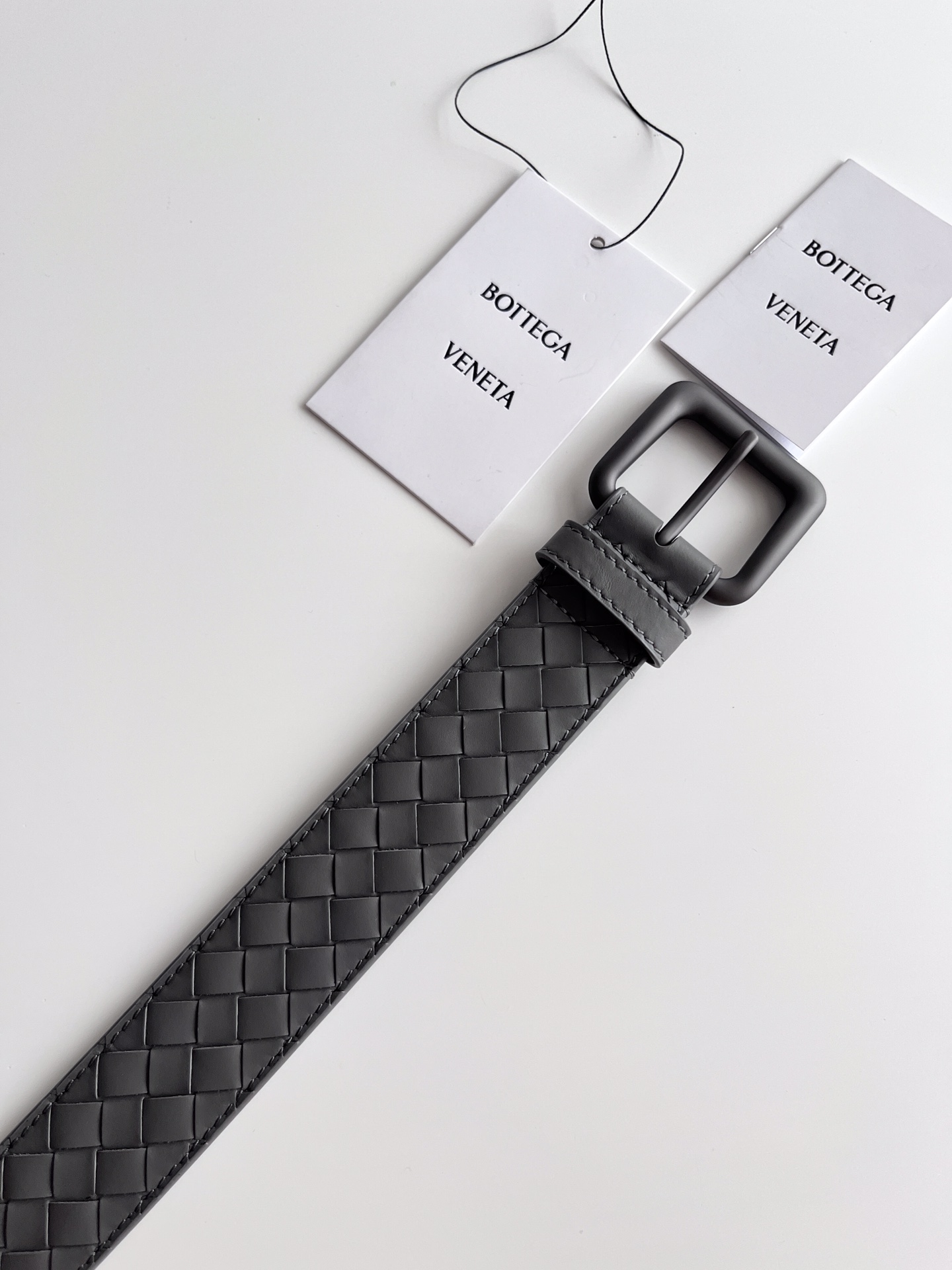 Bottega Veneta frosted pin buckle woven cowhide double-sided belt 3.5cm wide
