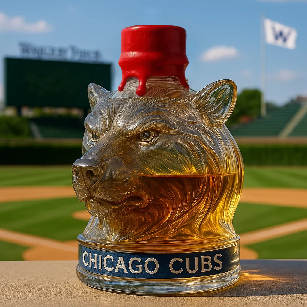 Chicago Cubs Bear Head Decanter
