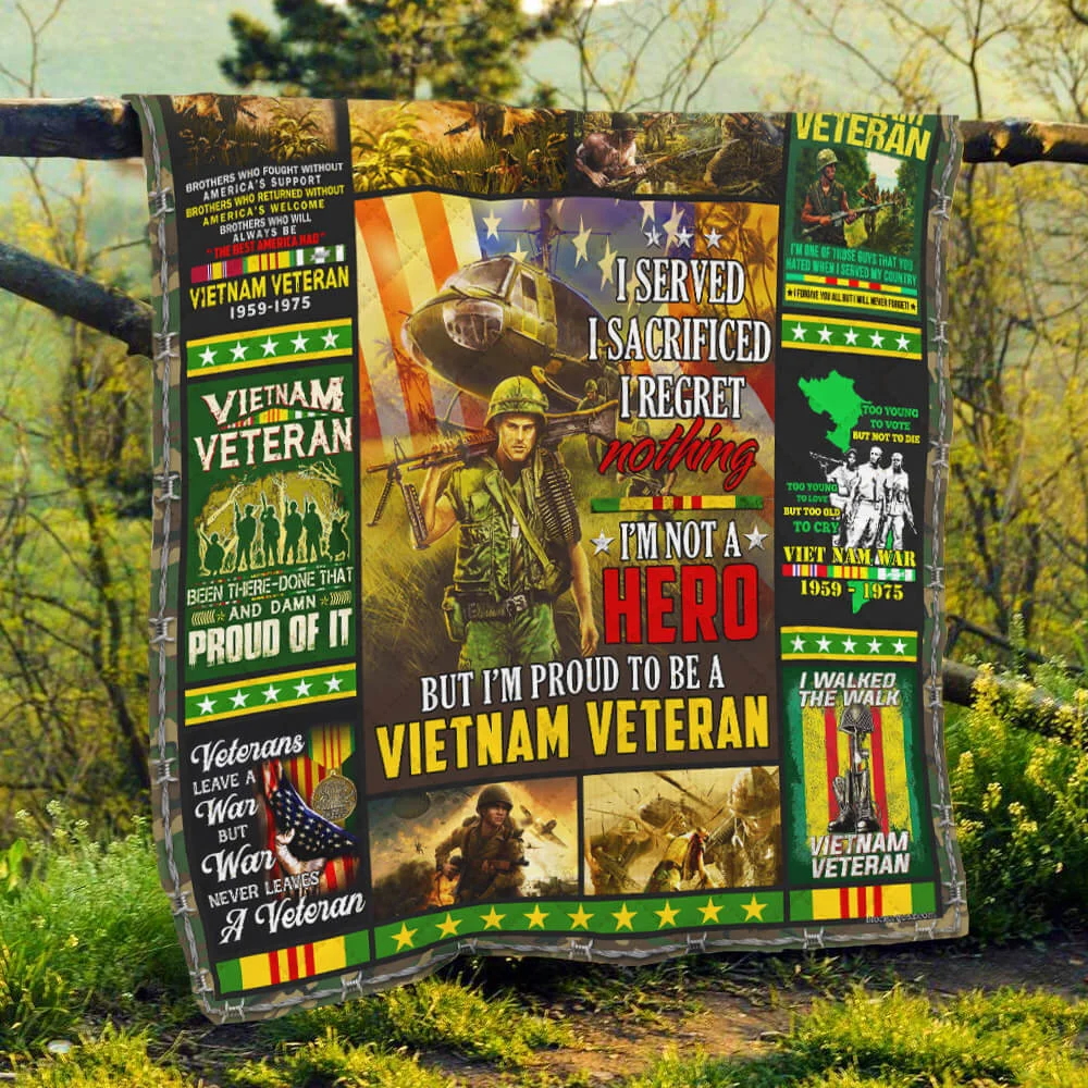 Vietnam Veteran. I Walked The Walk Quilt Blanket