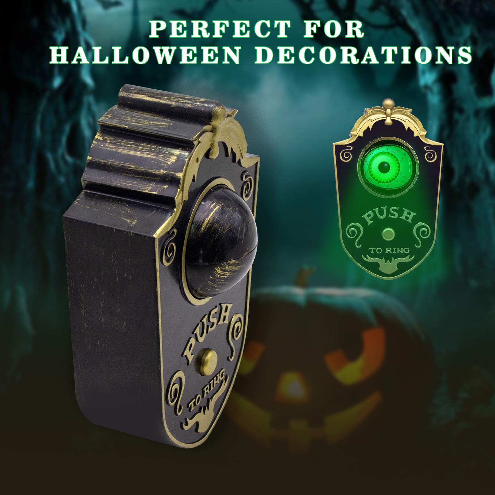 Haunted Doorbell Animated Eyeball with Spooky Sounds