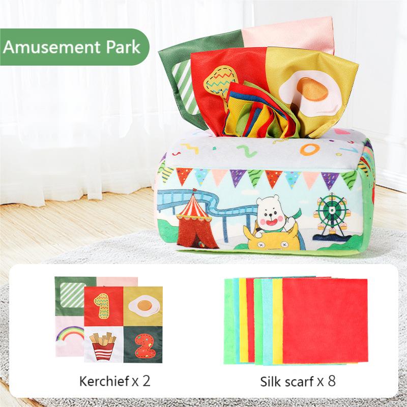 Montessori Sensory Tissue Box Baby Sensory Pull Toy-BUY 2 FREE SHIPPING