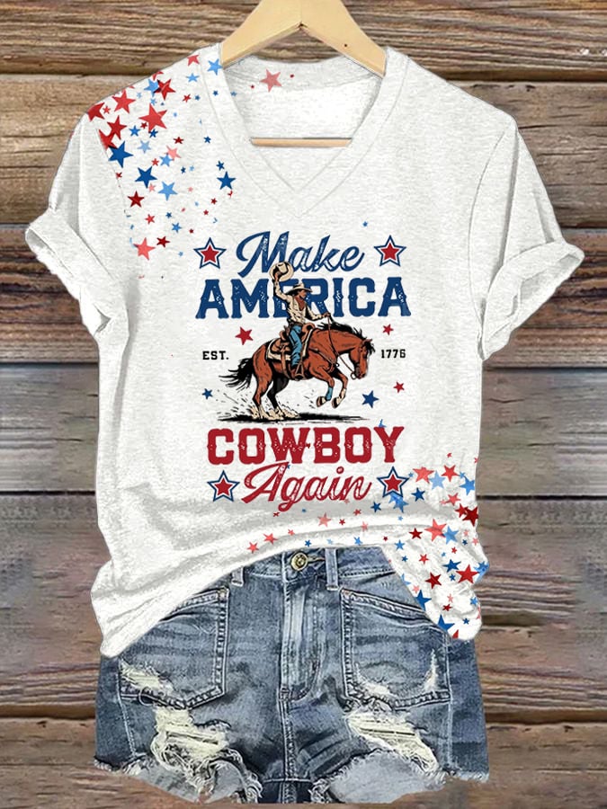 Women's Vintage Flag Print T-Shirt