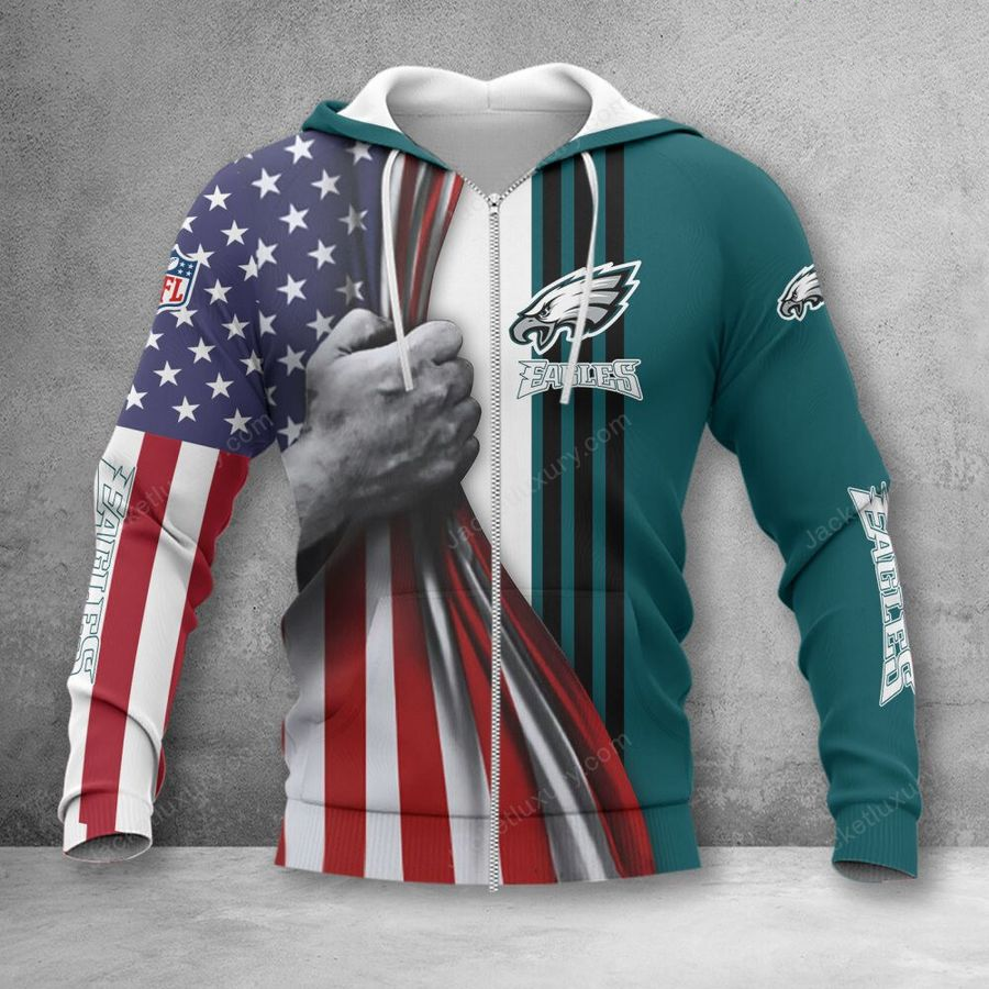 PHILADELPHIA EAGLES 3D HOODIE SKULL0804