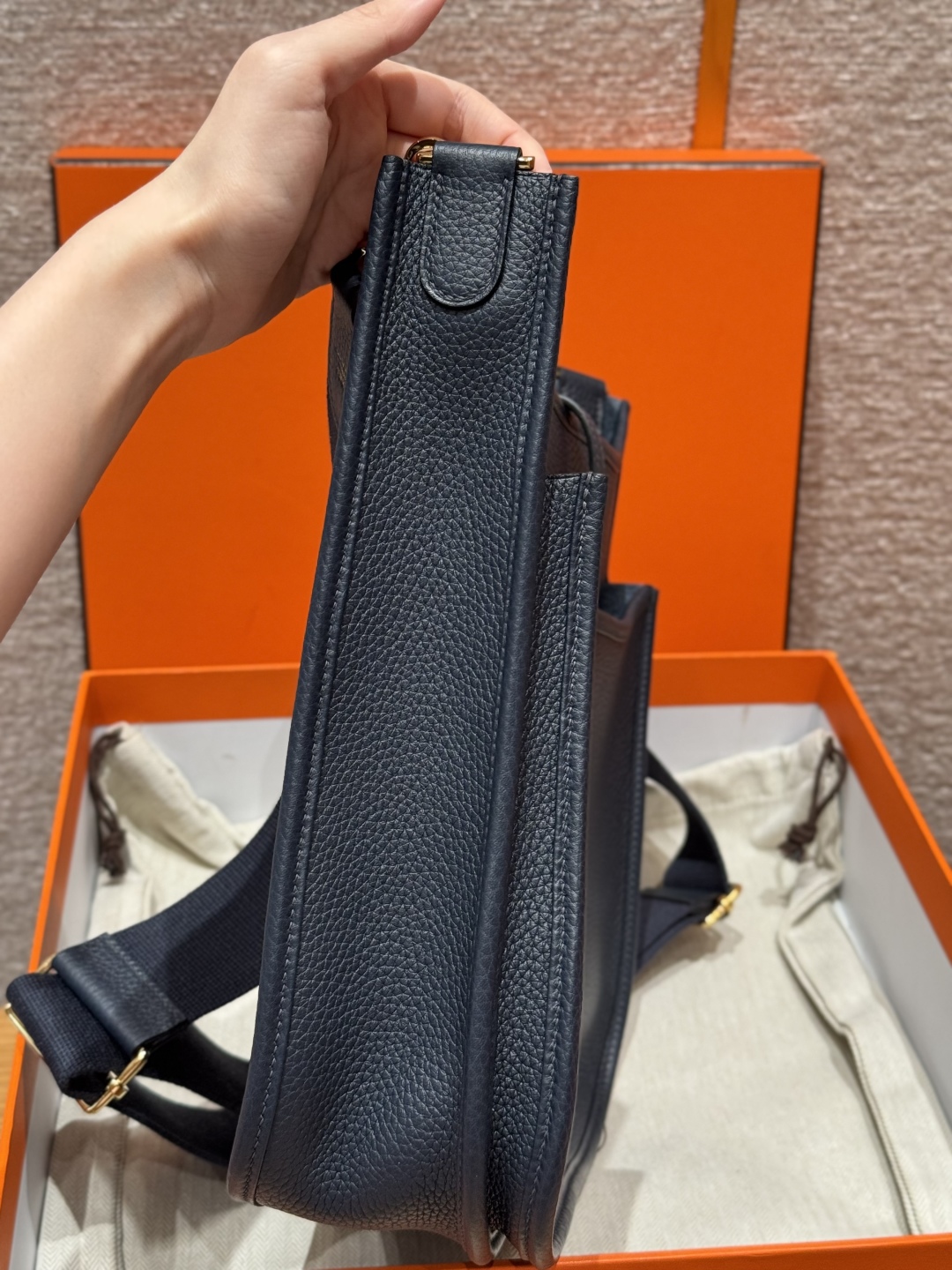 Hermès Evelyne 2ZBlue niut handbag (handmade to order)