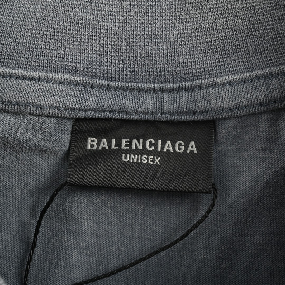 Balenciaga 24ss letter print washed short sleeves