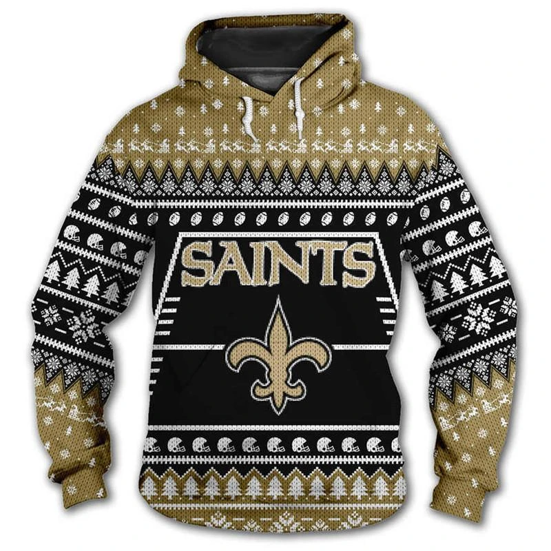 NEW ORLEANS SAINTS 3D CHRISTMAS HOODIE ABC03
