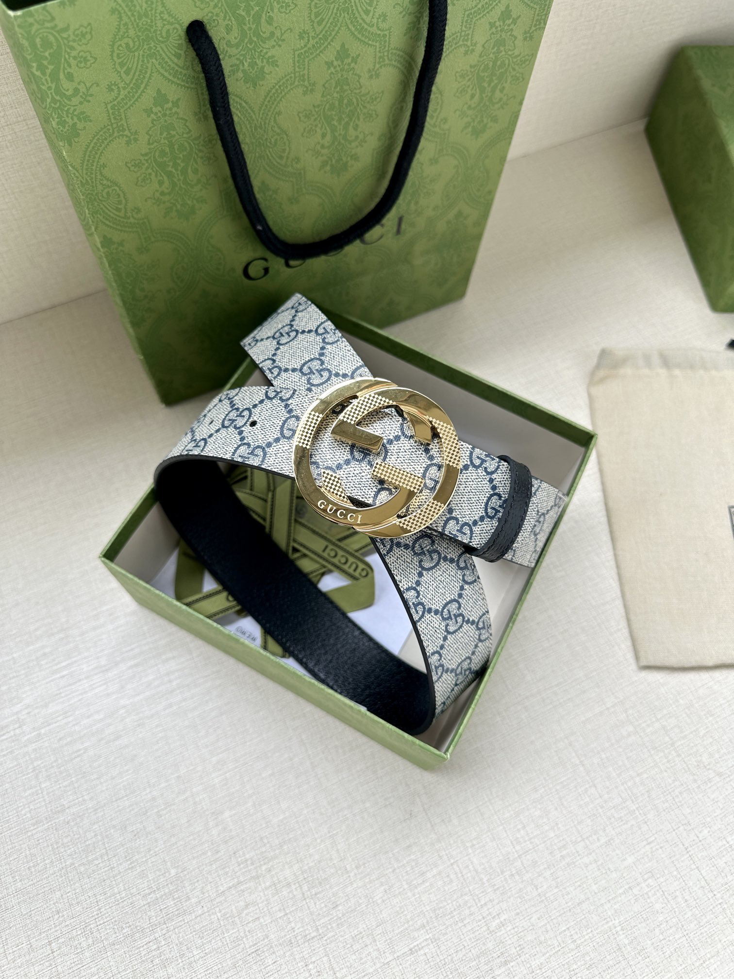 Gucci Marmont printed leather belt 3.8 cm wide