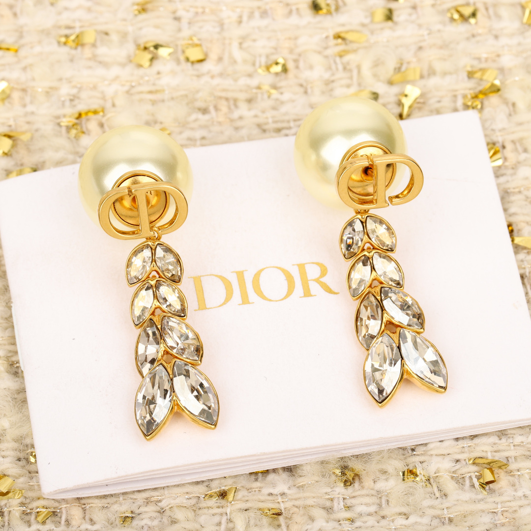 Dior wheat ear pearl earrings