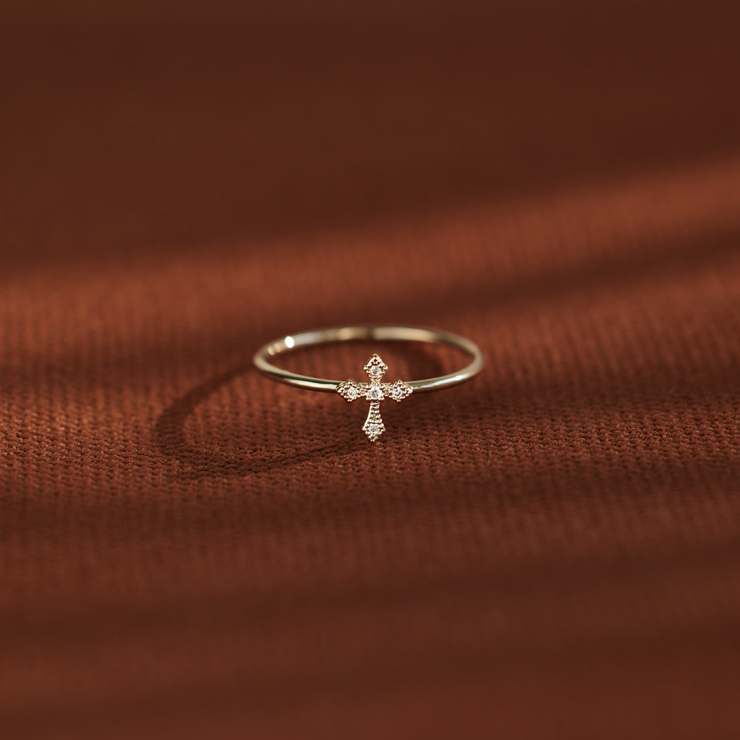 Pray Through It Minimalist Cross Ring