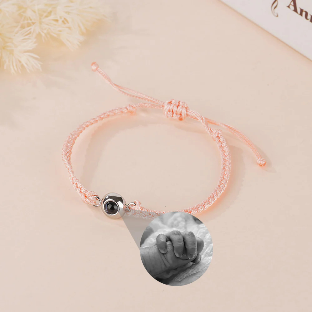 Personalized Braided Rope Photo Projection Bracelet Sweet Cool Gift