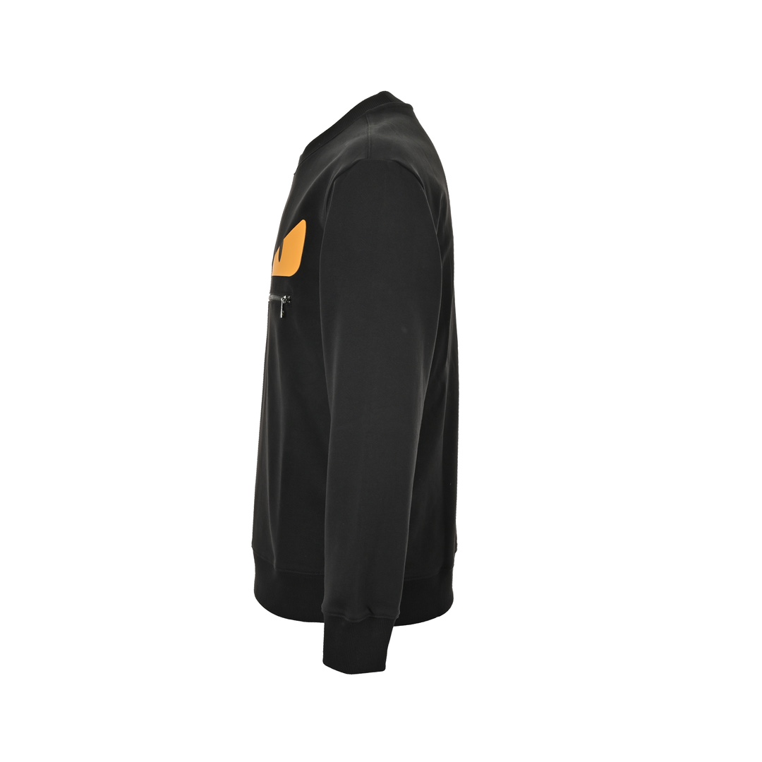 Fendi 24Fw Little Monster Rubber Eyes Zipper Crew Neck Sweatshirt