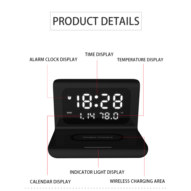 🎉Winter Sale 30% OFF - New Creative Wireless Phone Charging Station With Digital Alarm Clock