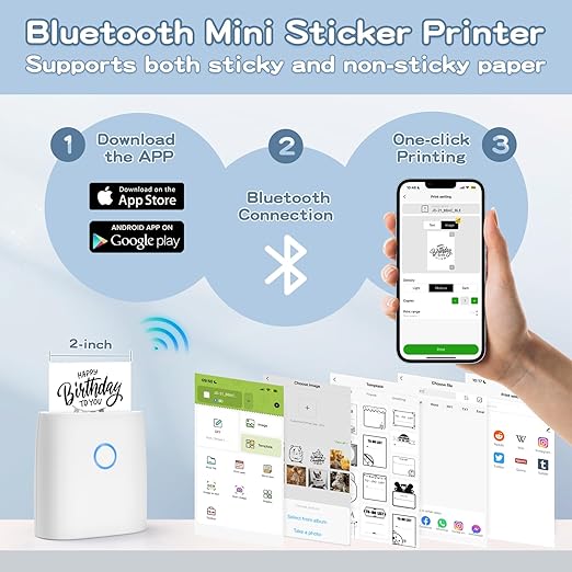 🖨️🖨️2” Mini Portable Thermal Printer