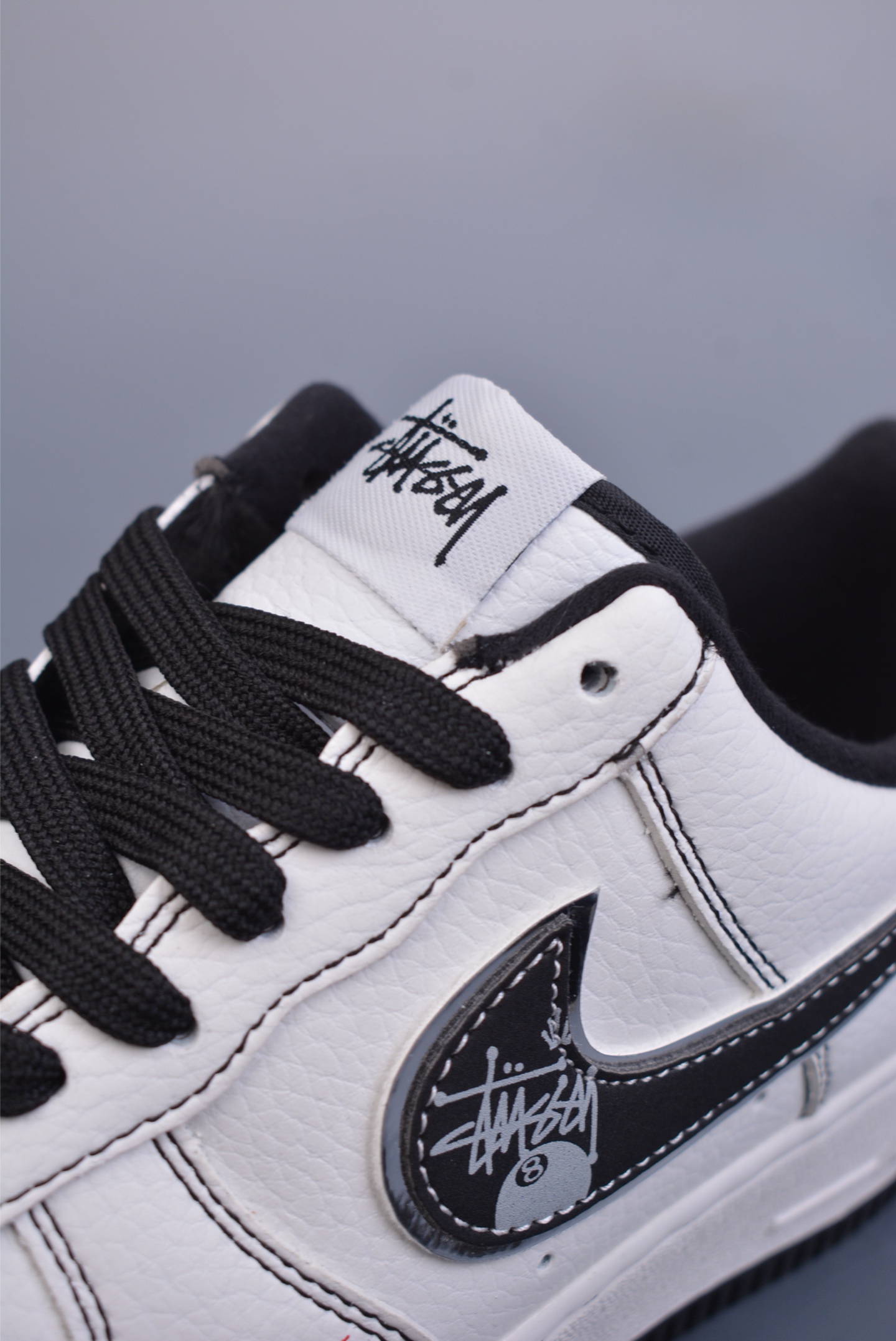 Stussy x Nike Air Force 1 07 Low Sneakers White and Black DQ6628-154